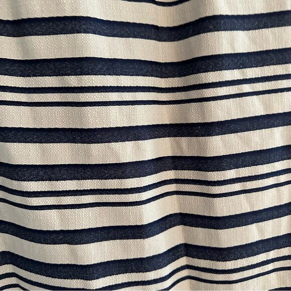 J. Crew Shift Dress E8993 Blue  Striped Scalloped Hem Grommets Size 2 - Picture 12 of 16